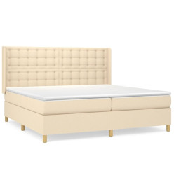 Lit à sommier tapissier avec matelas Crème 200x200 cm Tissu