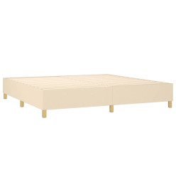 Lit à sommier tapissier avec matelas Crème 200x200 cm Tissu