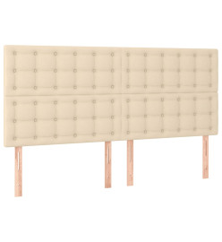 Lit à sommier tapissier avec matelas Crème 200x200 cm Tissu
