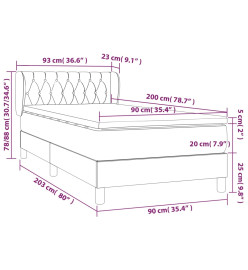Lit à sommier tapissier avec matelas Vert foncé 90x200 cm