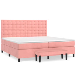 Lit à sommier tapissier avec matelas Rose 200x200 cm Velours