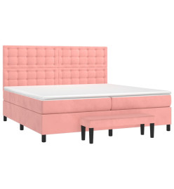 Lit à sommier tapissier avec matelas Rose 200x200 cm Velours