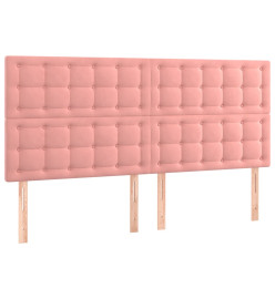 Lit à sommier tapissier avec matelas Rose 200x200 cm Velours