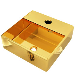 Lavabo avec trou pour robinet 38 x 30 x 11,5 cm Céramique Doré