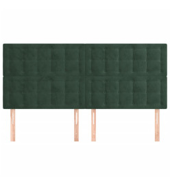 Têtes de lit 4 pcs Vert foncé 90x5x78/88 cm Velours