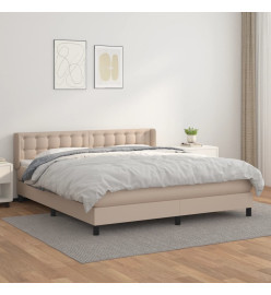 Lit à sommier tapissier avec matelas Cappuccino 180x200 cm