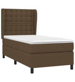 Lit à sommier tapissier avec matelas Marron foncé 100x200 cm
