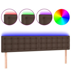 Tête de lit à LED Marron 180x5x78/88 cm Similicuir