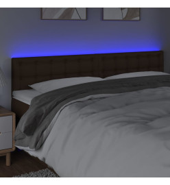 Tête de lit à LED Marron 180x5x78/88 cm Similicuir