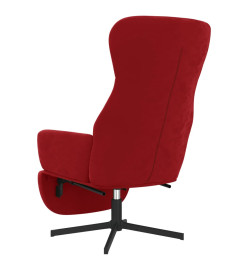 Chaise de relaxation avec repose-pied Rouge bordeaux Velours