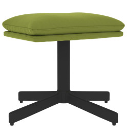 Chaise de relaxation avec tabouret Vert clair Velours