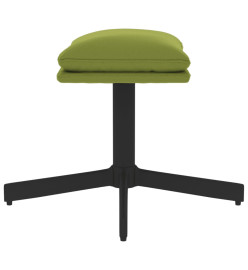 Chaise de relaxation avec tabouret Vert clair Velours