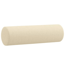 Canapé 2 places avec oreillers décoratifs crème 140 cm tissu