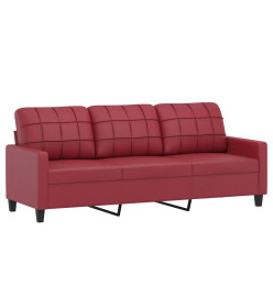 Ensemble de canapés 4 pcs et coussins rouge bordeaux similicuir