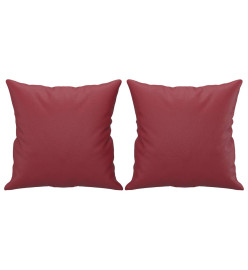 Ensemble de canapés 4 pcs et coussins rouge bordeaux similicuir