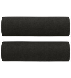 Ensemble de canapés 4 pcs avec coussins noir tissu