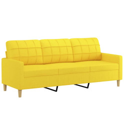 Ensemble de canapés 3 pcs avec coussins jaune clair tissu