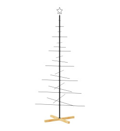 Arbre de Noël en métal avec base en bois noir 180 cm