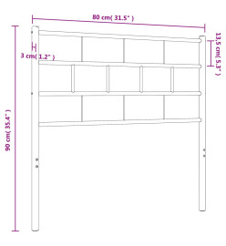 Tête de lit métal noir 75 cm