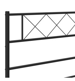 Cadre de lit métal avec tête de lit noir 135x190 cm