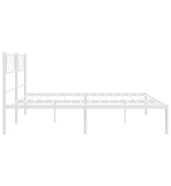 Cadre de lit métal avec tête de lit blanc 200x200 cm