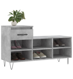 Armoire à chaussures Gris béton 102x36x60 cm Bois d'ingénierie