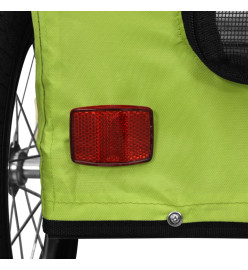 Remorque de vélo pour chien vert tissu oxford et fer