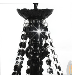 Lustre avec perles Noir 12 ampoules E14