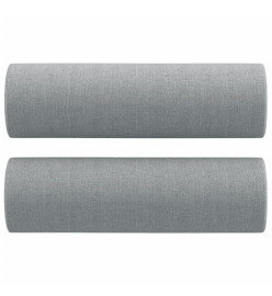 Canapé 2 places avec oreillers gris clair 140 cm tissu