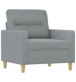 Fauteuil avec repose-pied Gris clair 60 cm Tissu