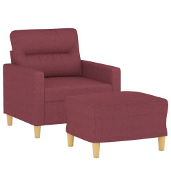 Fauteuil avec repose-pied Rouge bordeaux 60 cm Tissu