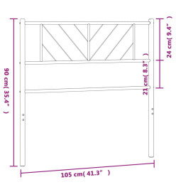 Tête de lit métal blanc 100 cm
