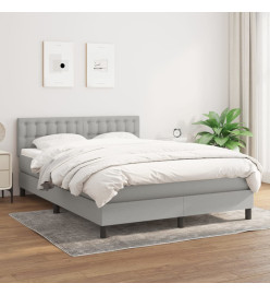 Lit à sommier tapissier avec matelas Gris clair 140x190cm Tissu