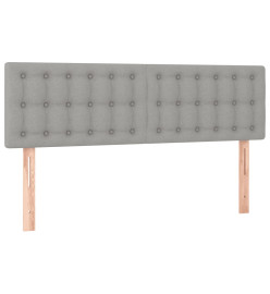 Lit à sommier tapissier avec matelas Gris clair 140x190cm Tissu