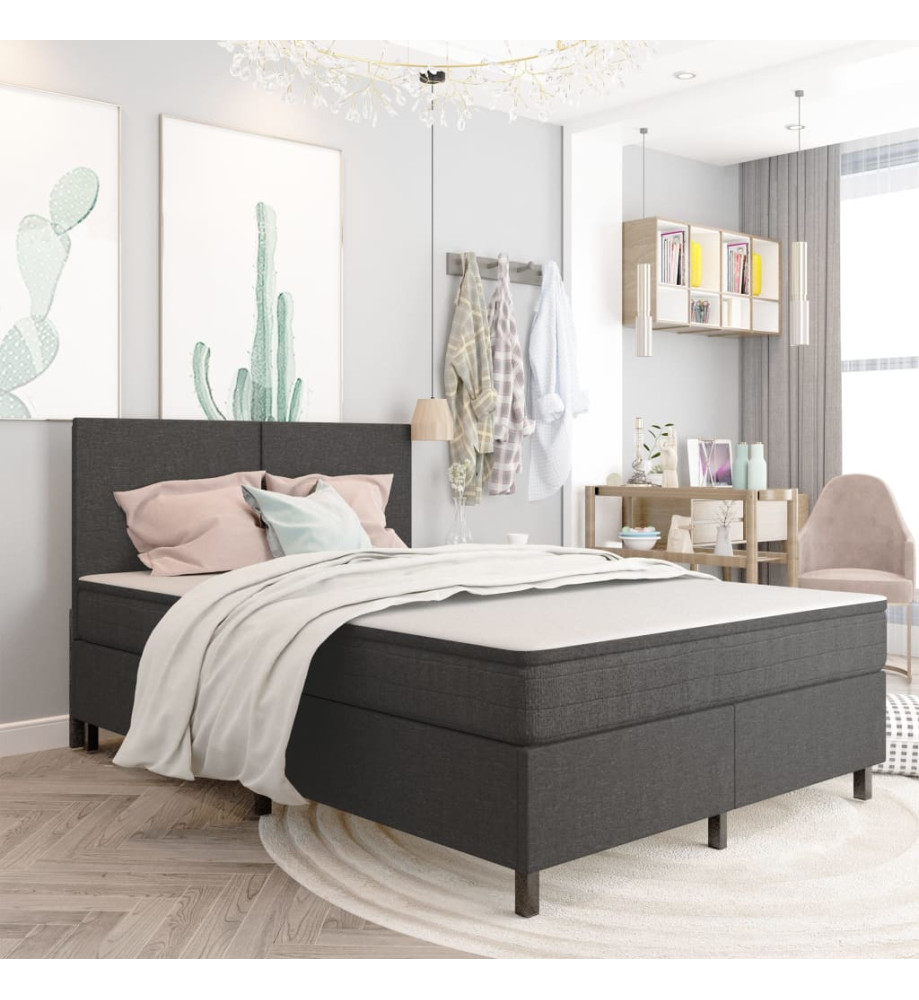 Sommier tapissier Gris Tissu 140 x 200 cm Sommier tapissier Gris Tissu 140 x 200 cm