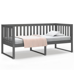 Lit de jour Gris 90x200 cm Bois de pin massif