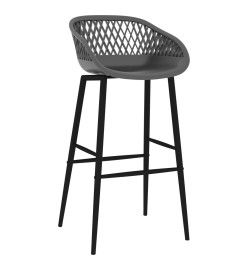 Chaises de bar lot de 2 gris