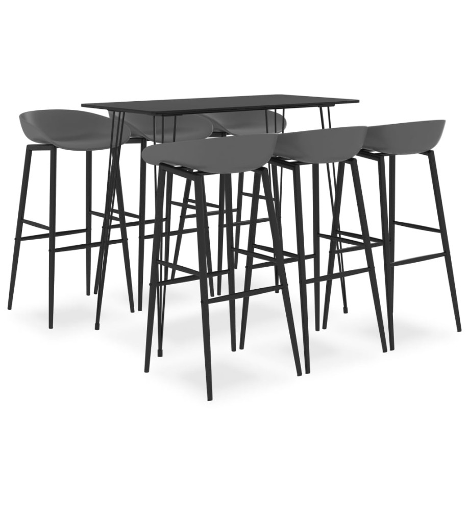 Ensemble de bar 7 pcs Noir et gris