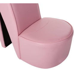 Chaise en forme de chaussure à talon haut Rose Similicuir