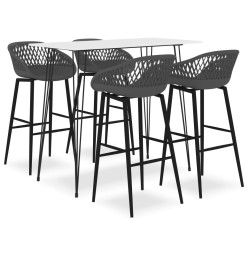 Ensemble de bar 5 pcs Blanc et gris