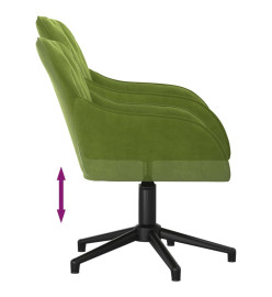 Chaise pivotante de bureau Vert clair Velours