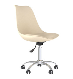 Chaise pivotante de salle à manger Crème Tissu