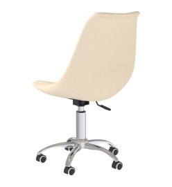 Chaise pivotante de salle à manger Crème Tissu