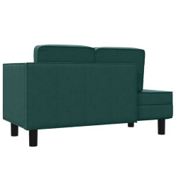 Chaise longue avec coussins et traversin vert foncé tissu