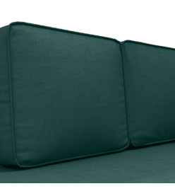 Chaise longue avec coussins et traversin vert foncé tissu