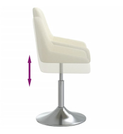 Chaise pivotante de salle à manger Crème Tissu