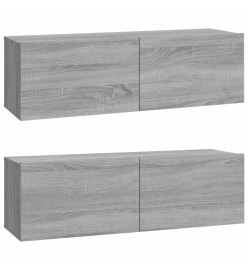 Meubles TV 2 pcs Sonoma gris 100x30x30 cm Bois d'ingénierie