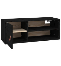 Armoire murale Noir 80x30x30 cm Bois de pin massif