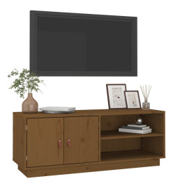 Meuble TV Marron miel 105x34x40 cm Bois de pin massif