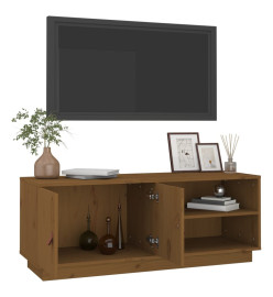 Meuble TV Marron miel 105x34x40 cm Bois de pin massif